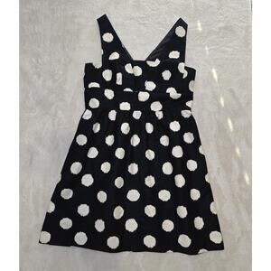 LOFT Petites size 10P Black White Polka Dot Fit & Flare Sleeveless Dress